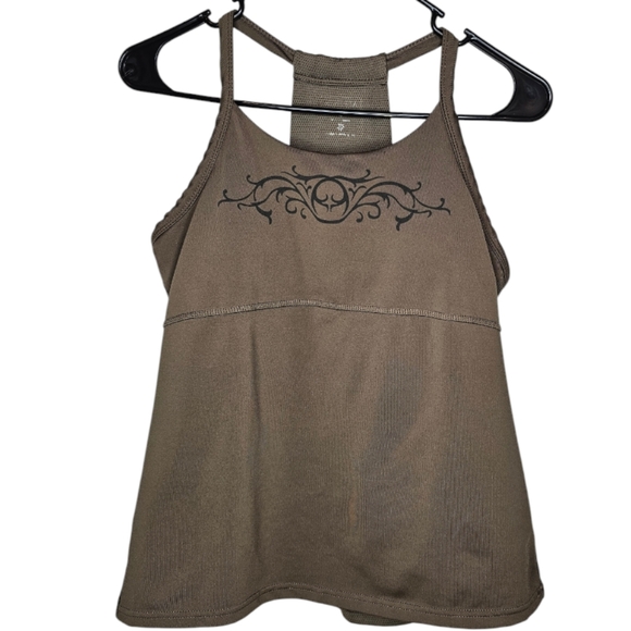Athleta Racer Mesh Back Vented Tank w/ Built in Bra and 2 Back Pockets Med - Picture 1 of 7